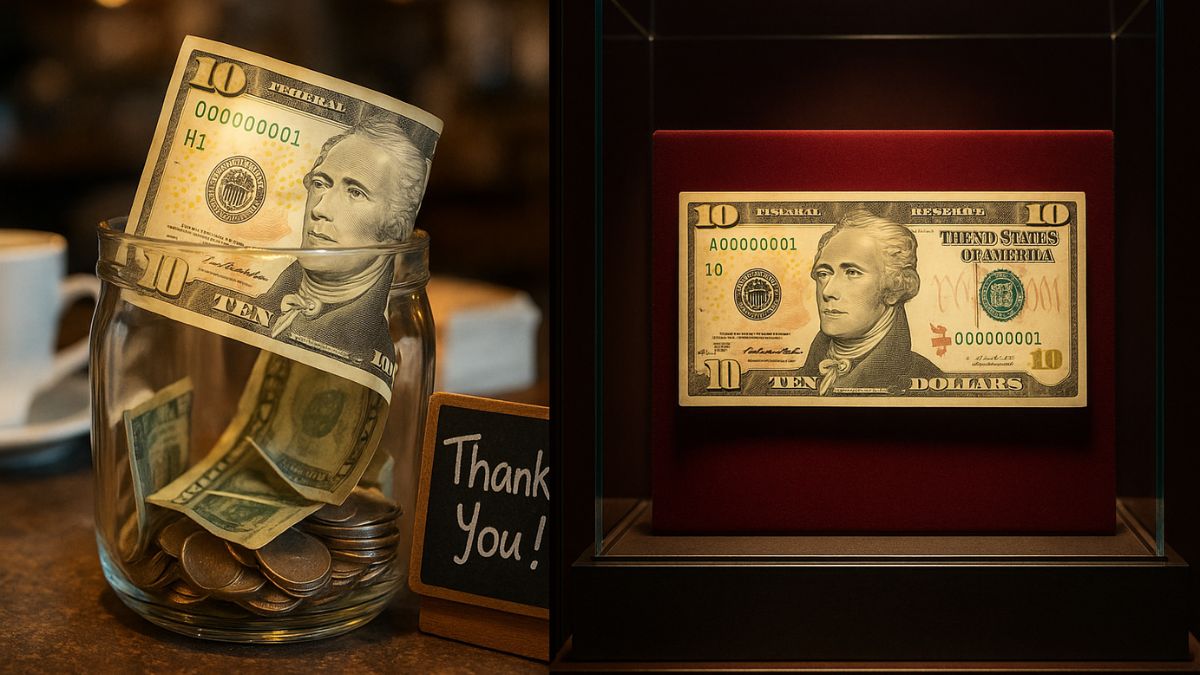 Rare Serial $10 Bill Found in a Tip Jar Now a Museum Piece